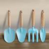 4Pcs/Set Kids Gardening Tools Set with Sturdy Wood Handles, Children Garden Shovels And Hand Rake for Boys And Girls, Child-Safe Planting