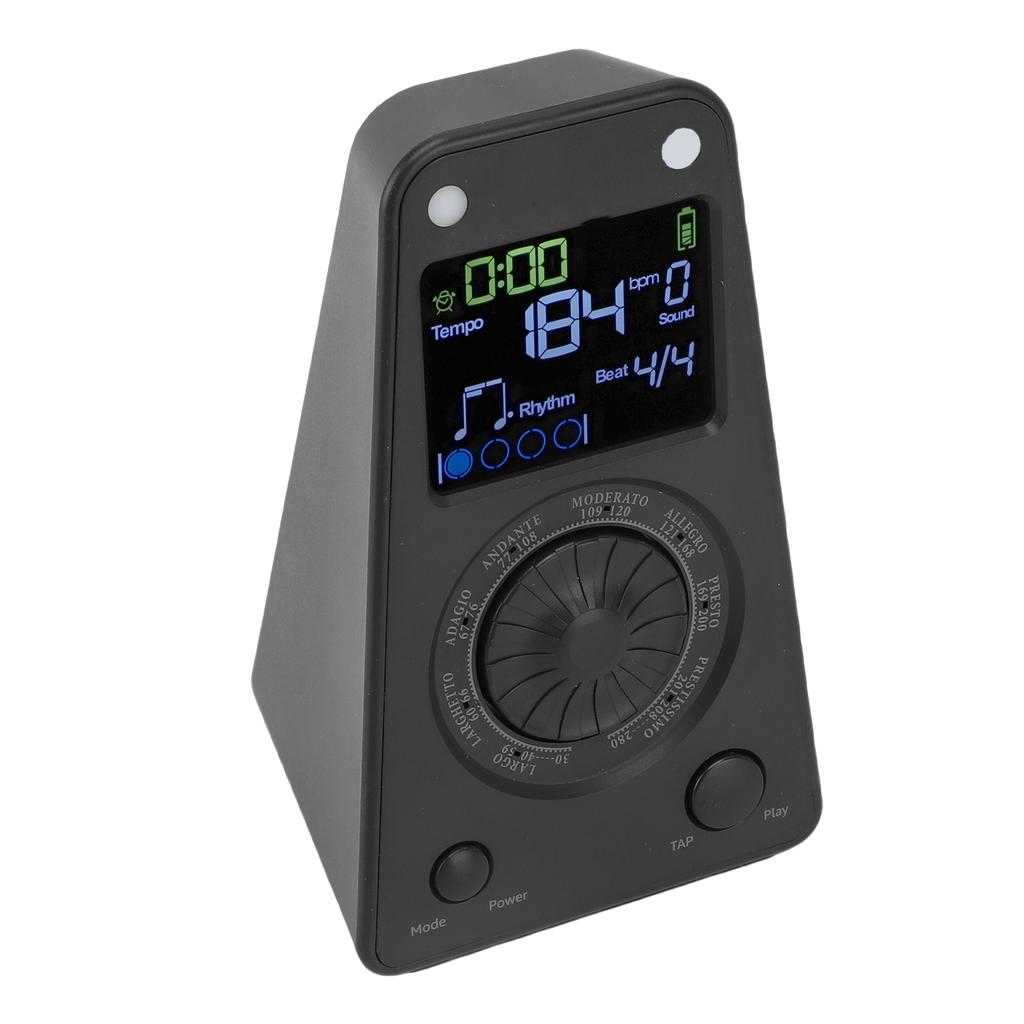 Digital Metronome 10 Tones Electronic Metronome BT Speaker for Piano Violin Ukulele Guitar Black
