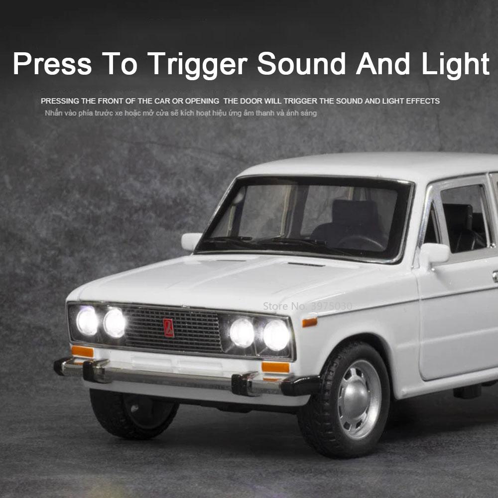 1/24 LADA 2106 литая модель автомобиля литые машины игрушечные машинки со звуком и светом коллекция игрушек для мальчиков подарок на день рождения дети