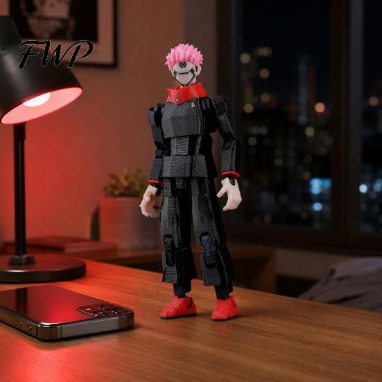 Articulated Anime Toy 3D Printed Character Figure, Movable Joints Action Figure with Accessories, Animation Model Ornament, Collectible Gift for Fans