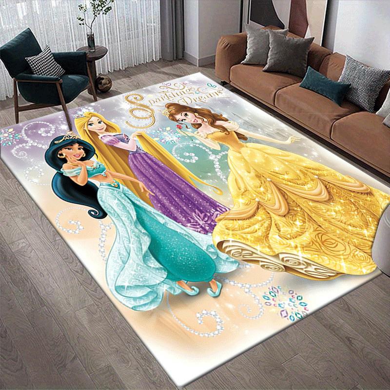 1pc Princess Pattern Area Rug Soft Flannel Floor Mat for Living Room,Office,Bedroom and Carpet,Sofa Coffee Table Floor Mat