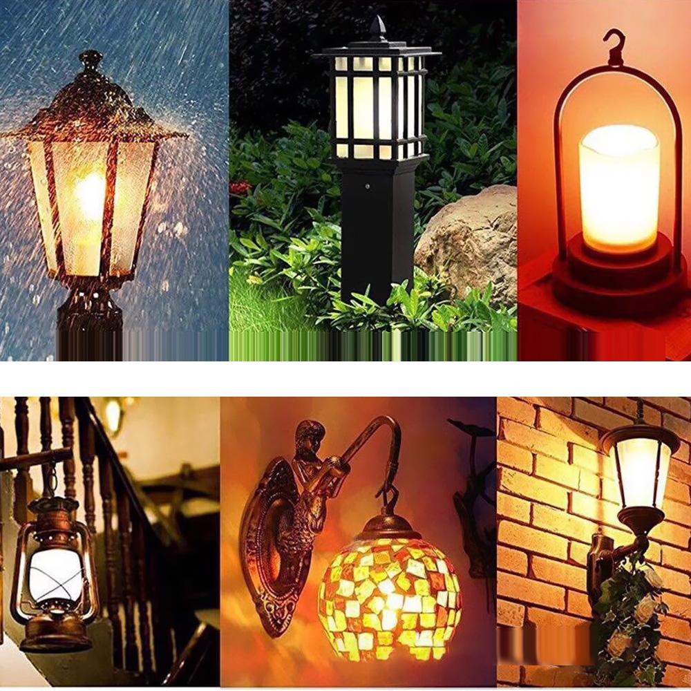 LED Flame Flickering Effect   Light Bulb 3 Lighting Modes E26 Base SMD2835 Crtive Decorative   Lamp for Party Holiday Birthday Gift