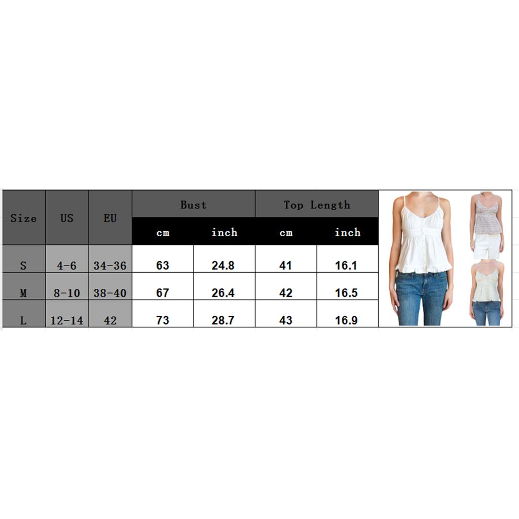 Women´s Summer Casual Camisole Solid/Plaid Sleeveless Deep V Neck Ruffle Hem Sling Vest