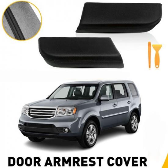 Подходят для Honda Pilot 2009-2015 Задние дверные панели Крышка подлокотника Черная микрофибра кожа