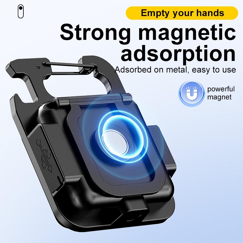 Светодиодный рабочий свет USB перезаряжаемый мини-фонарик портативный яркий брелок карманный фонарь с зажимом на открытом воздухе пеший туризм рыбалка кемпинг