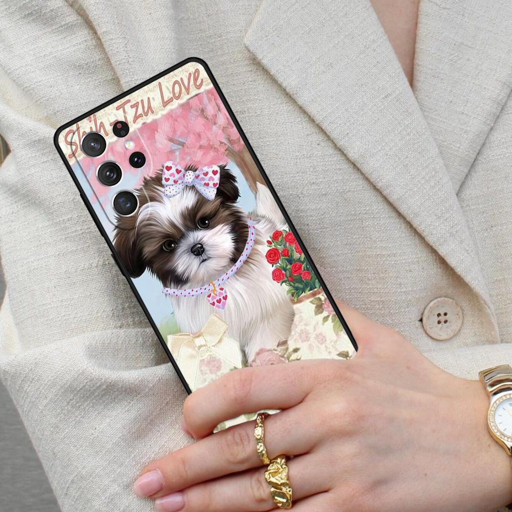 Cartoon Shih Tzu Dog PRINT Cell Phone Case for Samsung Galaxy S26 Ultra S25 S24 S23 S22 S21 S20 Note10 Cover