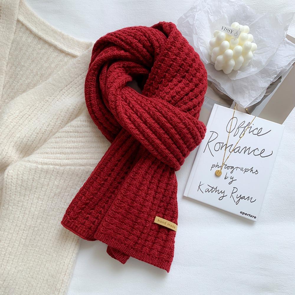 Knitting Knitted Scarf Thicken Long Shawl Classic Winter Cashmere Scarves Student