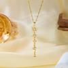 Dainty Tassel Eye Star Sun Necklace 1Pcs Light Luxury Elegant Temperament Jewelry for Girls Shopping Date Wear