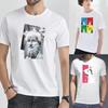 T Shirts Tops Harajuku Men Fashion O-neck Short Sleeve Summer T-shirts White Bodybuilding Tees Sculpture Printed Casual Clothing