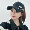 Wide brim embroidered empty top baseball cap women's summer outdoor sports can be tied high ponytail sunshade breathable fashion cap