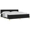 Box Spring Bed with Headboard Black 200 X 200 Cm Fabric