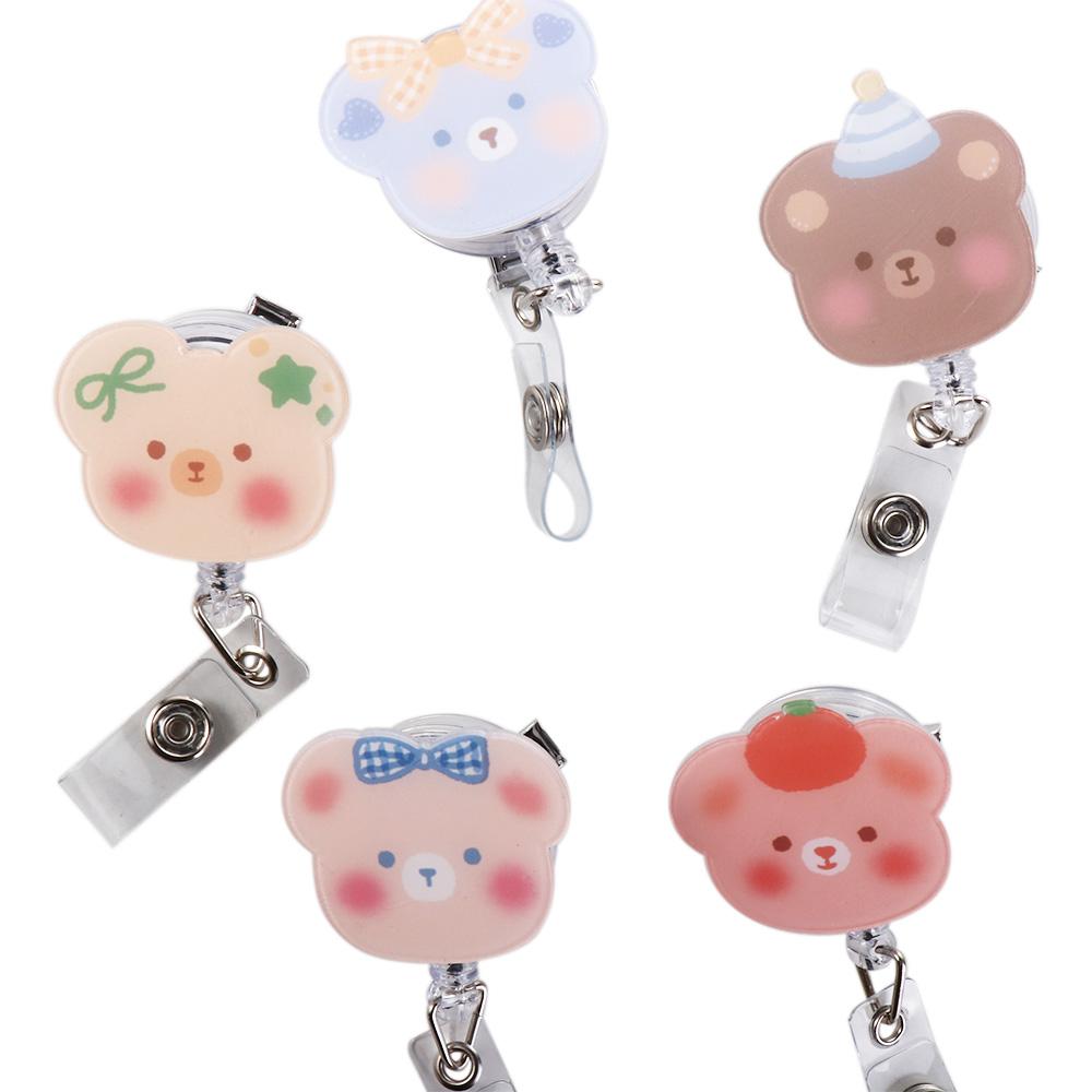 Bear Name Tag School Supplies Office Supplies Nurse Doctor Retractable Badge Reel Name Card Holder Badge Holder ID Card Clips