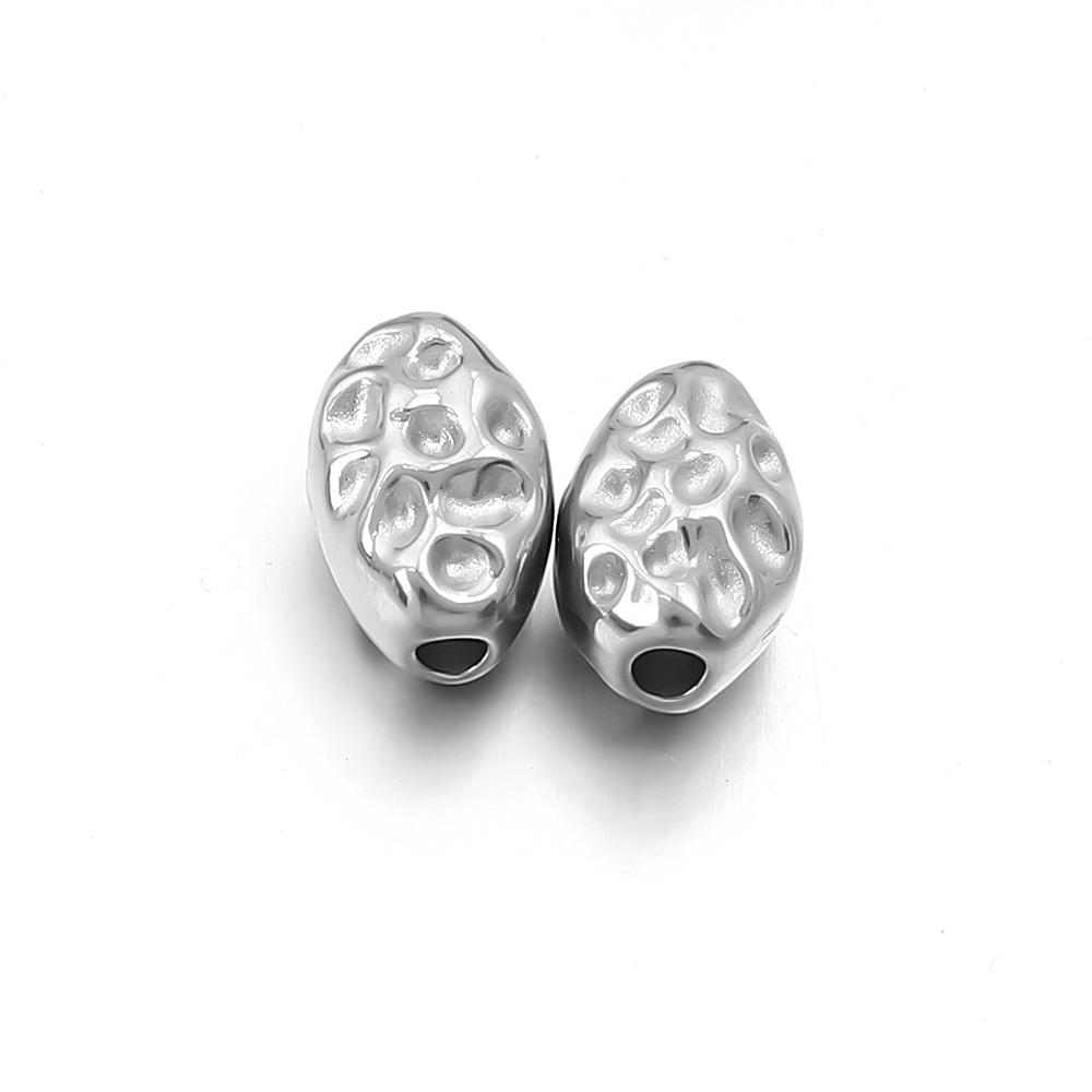 5-10pcs/lot Stainless Steel Spacer Beads Irregular Shape Big Hole Loose Bead For DIY Charms Bracelet Necklace Making Accessories