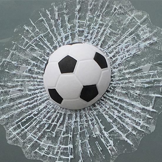 Funny 3D Tennis Football Hit Ball Basketball Crack Window Car Sticker Decoration