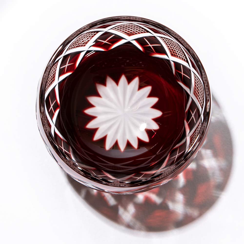 Чашка для сакэ Кобо Эдо Кирико Яраи Уоко TB90232R в деревянной коробке Сделано в Японии [Официальный представитель Таймуро] (красный)