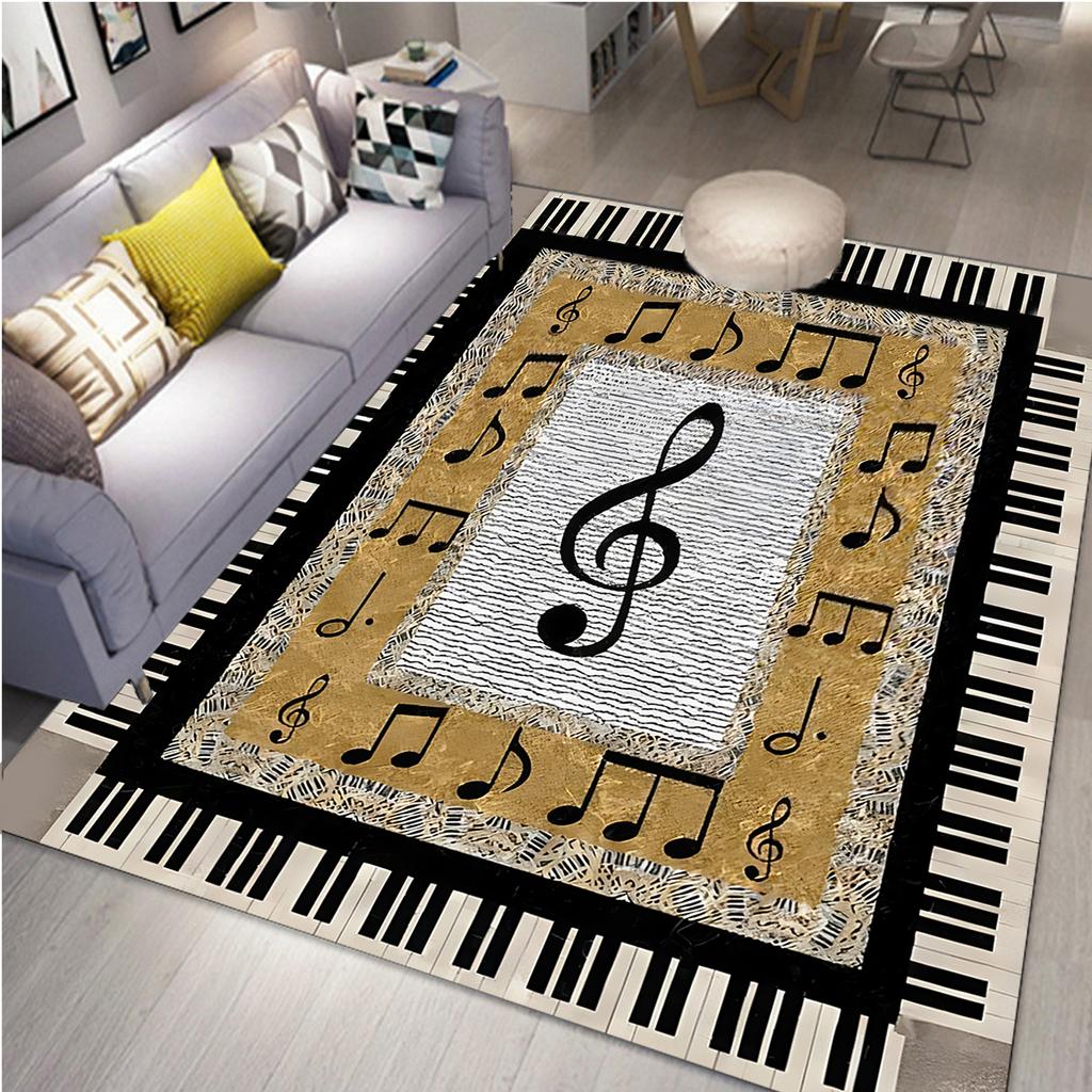 3D Music Carpet 3D Printing Carpets for Living Room Bedroom Decor Carpet Flannel Home Floor Mat Music  Area Rugs