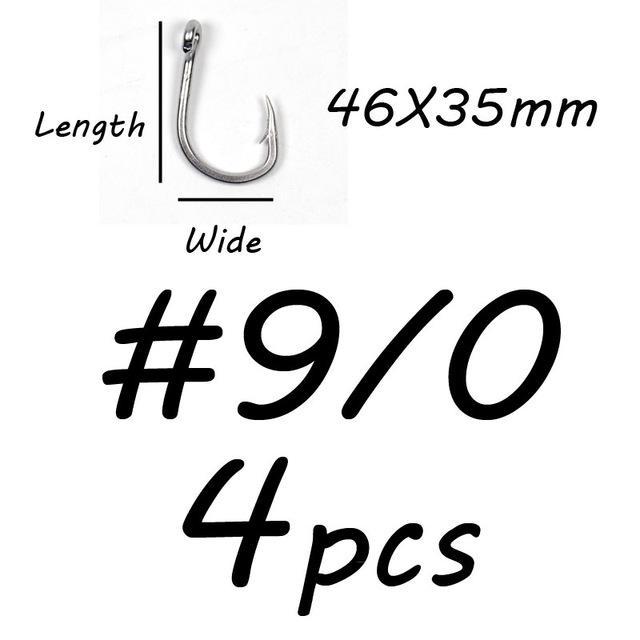 Крючок для морской рыбалки из толстой проволоки из нержавеющей стали, крючок для троллинговой джиги 4/0 5/0 6/0 7/0 8/0 9/0 10/0, снасти для терминала морской рыбалки