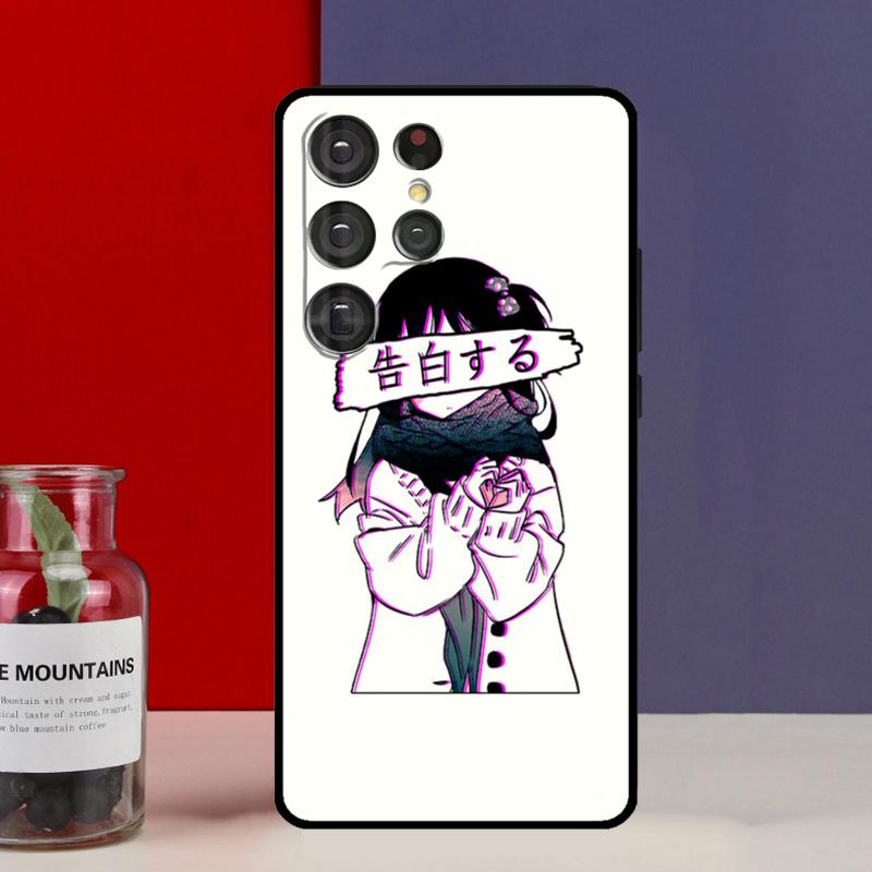 Грустная японская эстетическая арт funda чехол для Samsung Galaxy S25 Ultra S9 S10 S20 S22 Plus S21 FE S23 S24 Ultra чехол для телефона