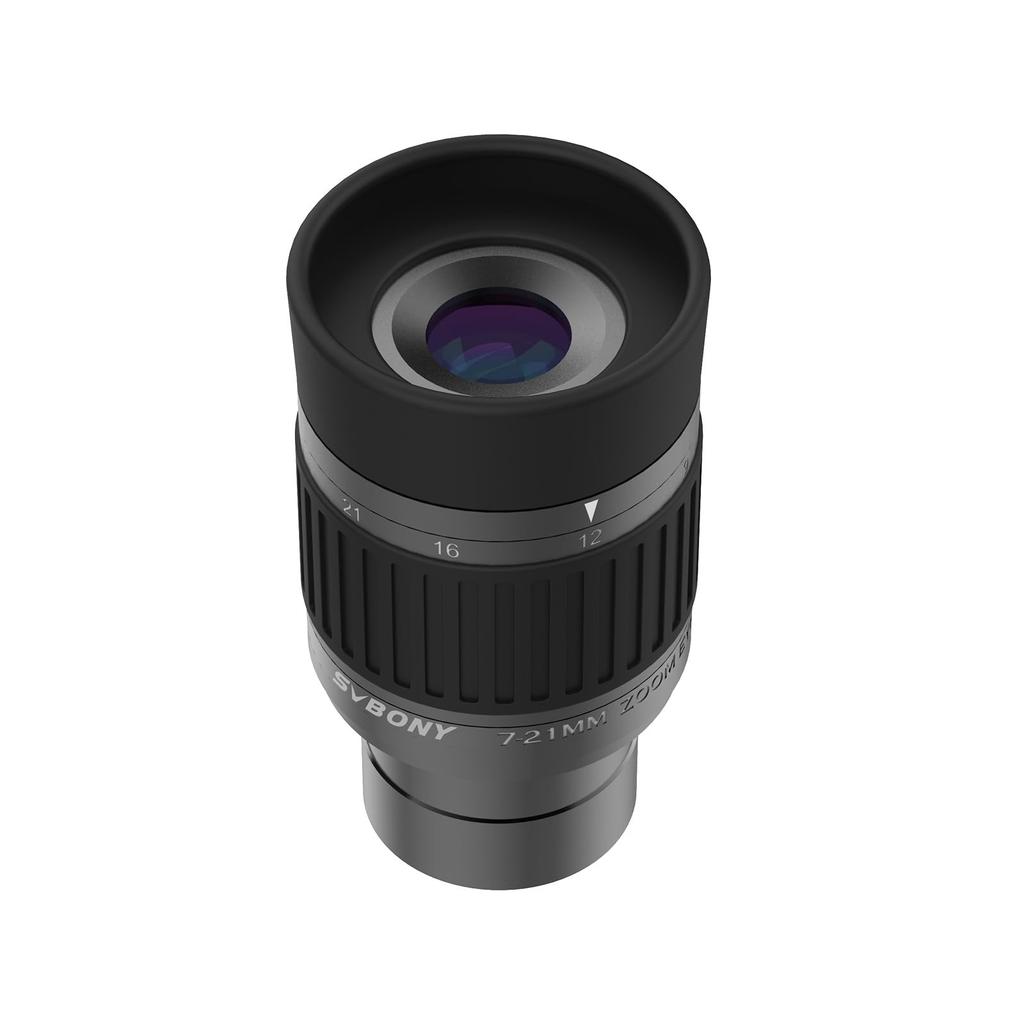 SVBONY SV135 Zoom Telescope Focal Length Field of View for Lunar and Planetary Observation Eyepiece, 1.25-inch FMC, 7-21mm, 52°-36°,