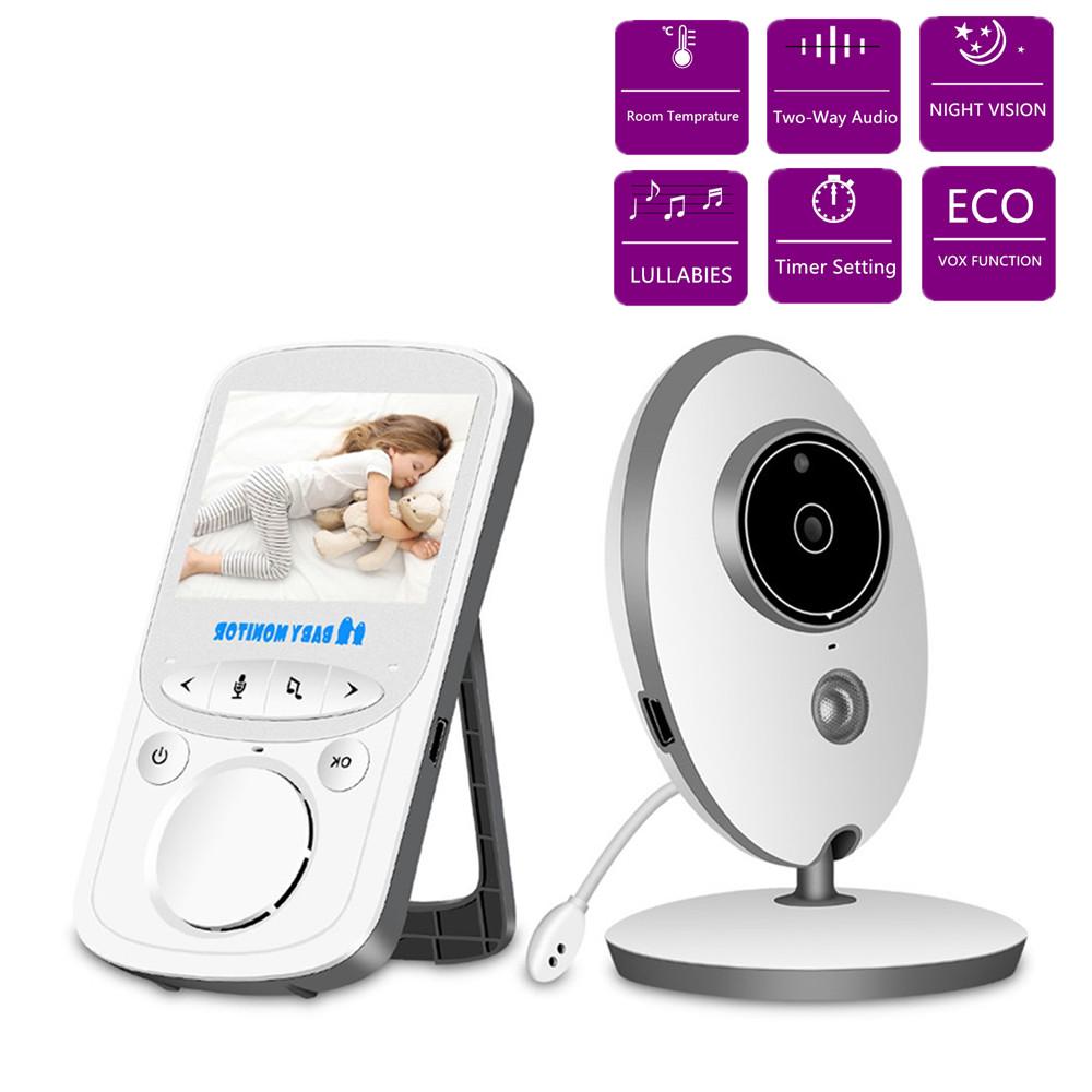 VB605 ЕС Plug Радионяня 2,4G Беспроводная 2-сторонняя аудиосистема Bebe Cam Ночное видение Камера видеонаблюдения Няня 2,4-дюймовый ЖК-дисплей VideoAA
