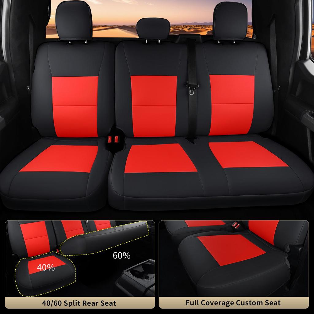 Ford Raptor F150 Leather All-Season Seat Cover, Fully Wrapped, Vehicle-Specific Cushion