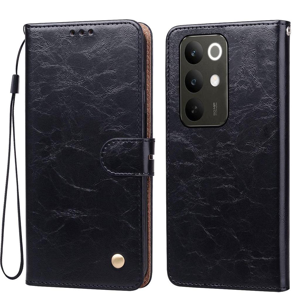 Винтажный чехол-бумажник с текстурой Crazy Horse из ПУ кожи для realme C85 Pro, 85 5G, 85, 15x 5G, с держателем для карт, подставкой, противоударный защитный чехол