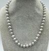 ОЖЕРЕЛЬЕ Collana di perle d'acqua dolce grigia 17 дюймов 7-8 мм