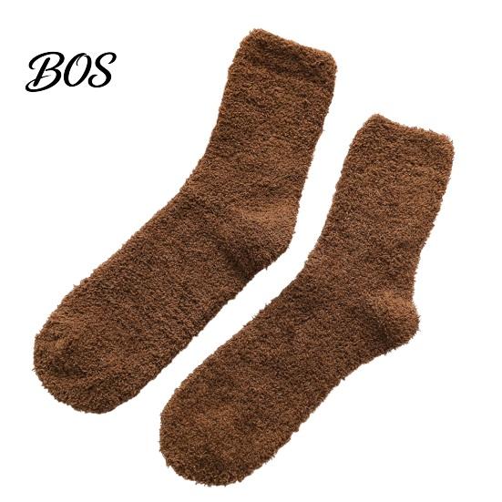 Plush Winter Socks Thickened for Men, Solid Color Fuzzy Socks, Warm Slippers Moisture Wicking Thermal Soft Footwear, Coral Fleece Sleeping Autumn