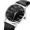 Lymfhch Mathematical Formula Dial Unisex Leather Quartz Watch Black and White