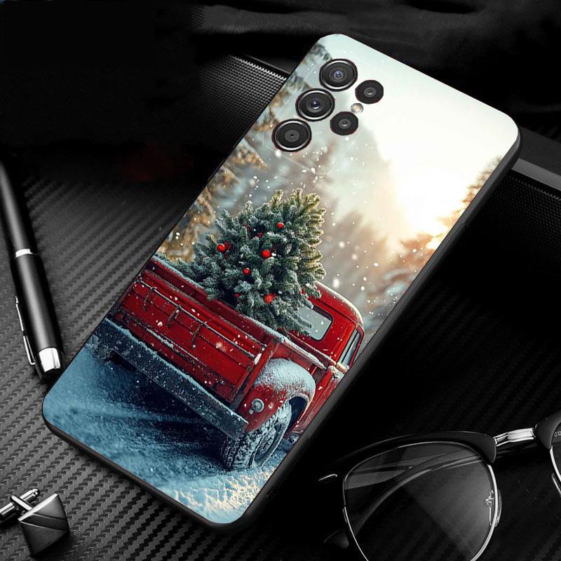 Phone Case For Samsung Galaxy S25 S24 S23 S22 S21 Ultra S24 S23 S22 S21 S25 Plus S24 S20 FE Santa Christmas Tree