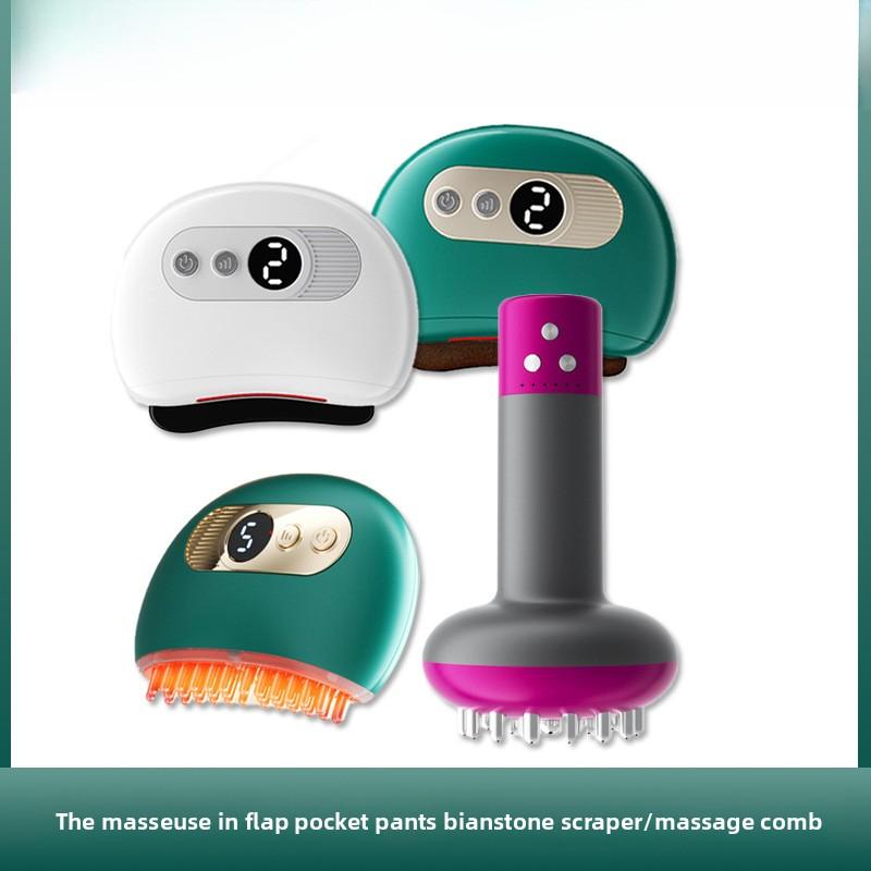 Electric Bianshi Scraping Board Red Light Hot Compress Vibration Massage Whole Body Unclogging Meridian Massager Beauty Instrument Scraping Tablets