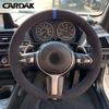 CARDAK Black Suede Leather Car Steering Wheel Cover For BMW F87 M2 F80 M3 F82 M4 M5 F12 F13 M6 F85 X5 M F86 F33 X6 M F30 M