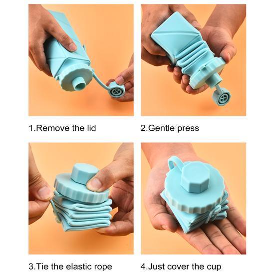 Складная силиконовая бутылка для воды 610 мл, герметичная складная бутылка для воды для путешествий, кемпинга, походов, спорта на открытом воздухе