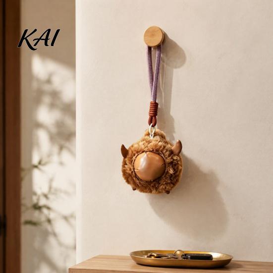 Kawaii Plushie Pendant Plush Animal Keychain, Soft Stuffed with Braided Cord, Round Cute Decorative Hanging Charm Bunny Sheep for Backpack, Mini Doll
