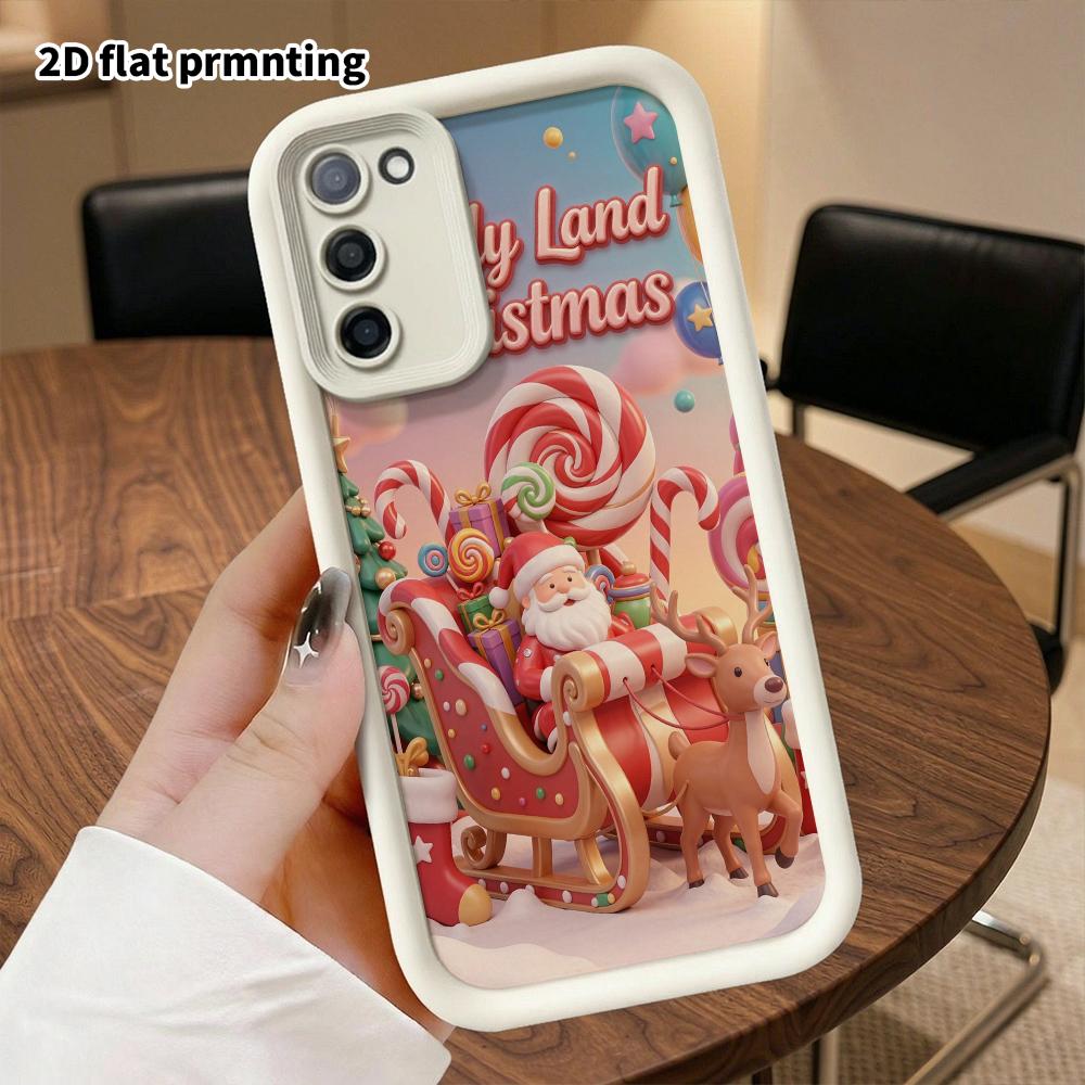 Phone Case: 2D Flat Samsung Galaxy A34 A35 M05 M06 S20 S22 S21 FE Plus 5G Layered Protective Case, Candy Christmas, Christmas and Halloween Gifts