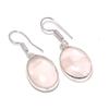 Серьги из стерлингового серебра 925 пробы с натуральным розовым кварцем 1,42 дюйма F6m27