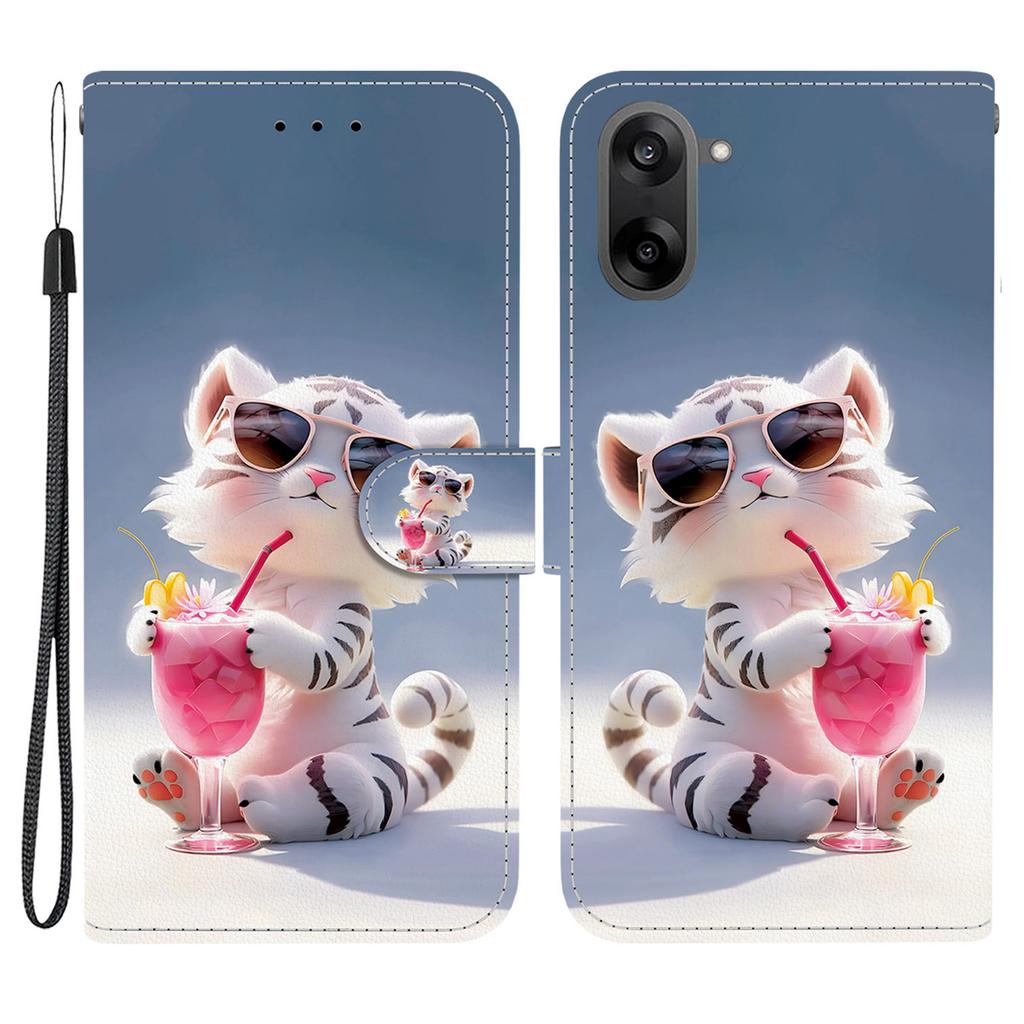 Для OnePlus Nord CE5 5G Чехол с принтом Кожаный откидной кошелек Чехол для телефона со шнурком