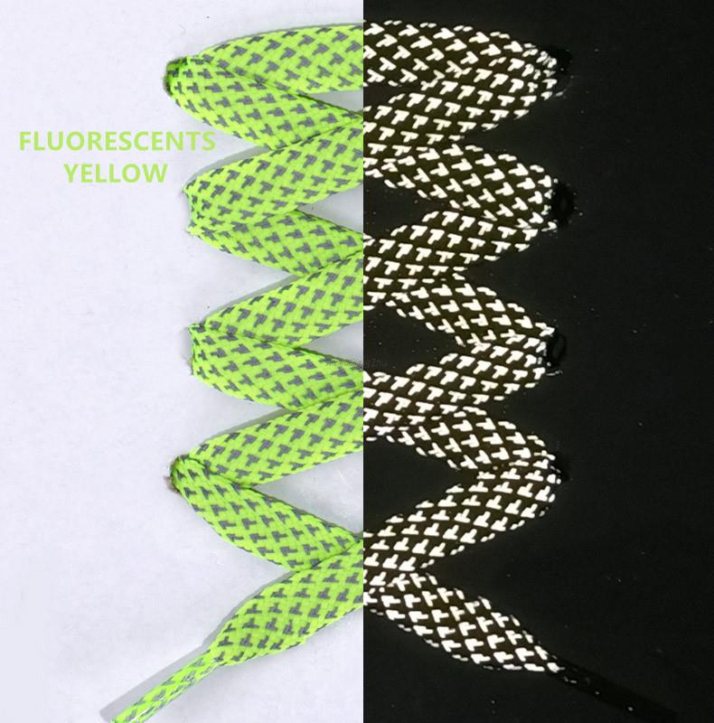 1 пара светоотражающих шнурков плоские шнурки для кроссовок цветные светоотражающие шнурки светящиеся шнурки 100/120/140/160 см шнурки