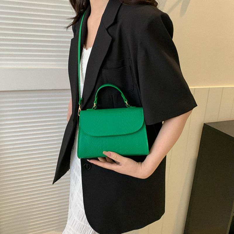 Сплошная цветная сумка через плечо с крокодиловым узором, повседневная сумка для женщин, модная сумка на плечо в корейском стиле, маленькая квадратная сумка