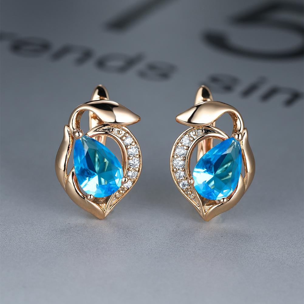 Серьги-гвоздики с сердечком в виде капли воды, серьги-гвоздики с синим камнем для женщин, на свадьбу, помолвку, висячие ювелирные изделия для невесты, подарок
