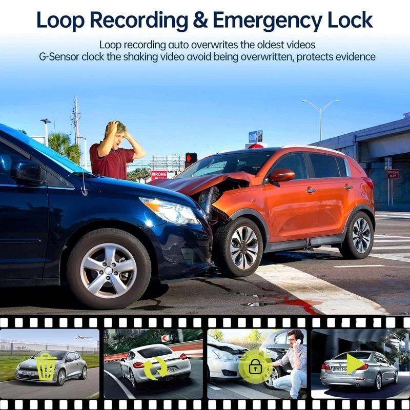 WIFI 1080P Android Мультимедийный Видеорегистратор Автомобильный Видеорегистратор Видеорегистратор для Автомобилей Автомобильная Камера Циклическая Запись Черный Ящик Автомобильный Аксессуар