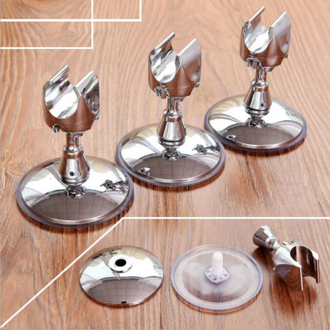 Swivel Adjustable Chrome Finish Shower Head Holder Suction Cup Bathroom Faucet Accessory Kit Easy Installation for Home