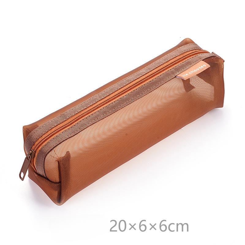 Ретро цветной переносной пенал для хранения, сетчатый пенал большой емкости, прозрачная сумка для студенческих экзаменационных и учебных канцелярских принадлежностей