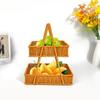 Two-Tier Woven Handheld Tray Snacks Fruits Pastries Home Organization PP Material Lightweight Luxury Design