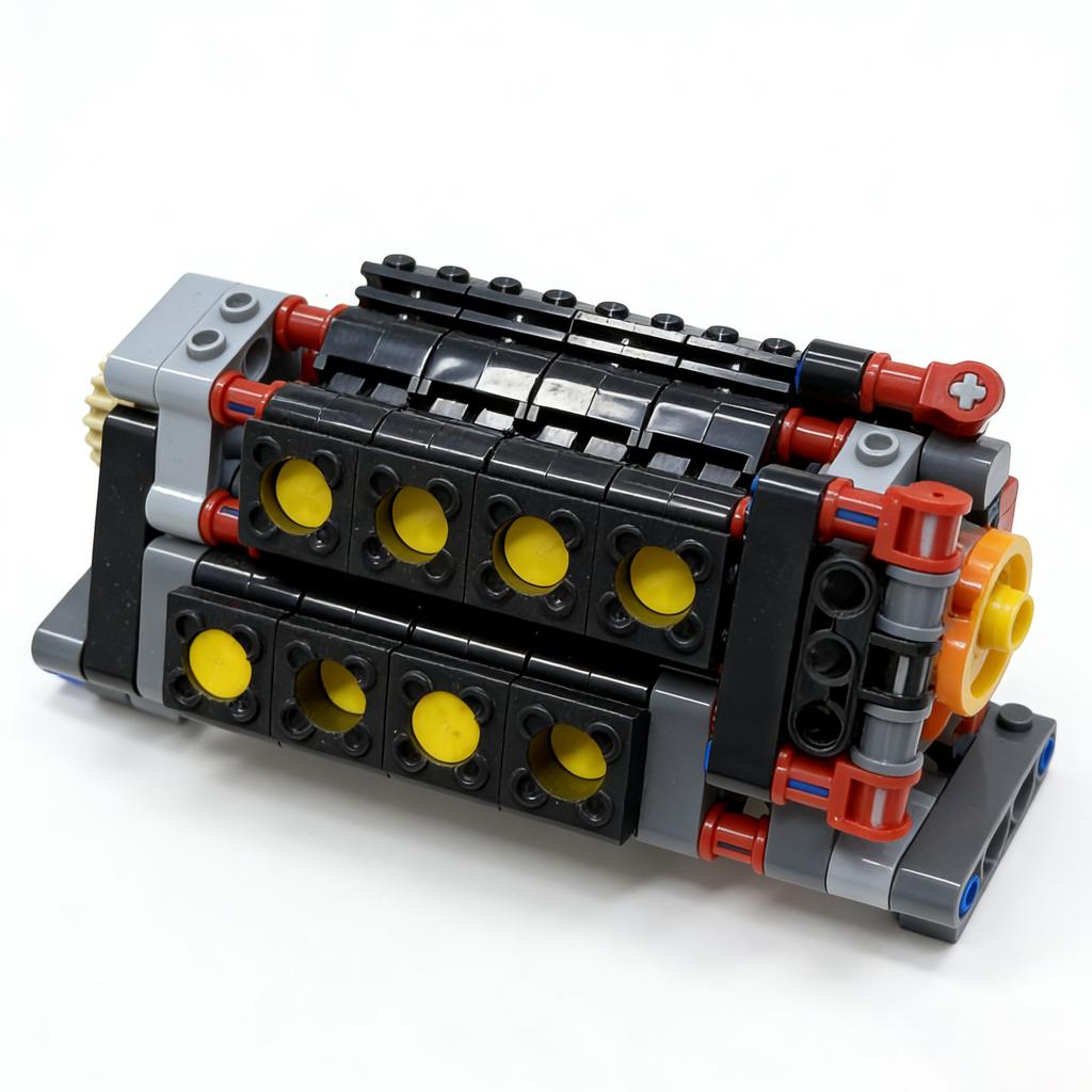Moc V16 Прозрачный Строительный Блок Двигатель Шестиступенчатая Коробка Передач Механическая Группа Детская Модель Образовательные Игрушки Подарки Строительный Блок