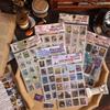 8 Sheets Vintage Stamp style Stickers Decorative Diary Album Scrapbooking material handmade DIY Junk Journal Supplies