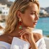 Океан Пляжный Отпуск Морская Звезда Акрил Коралл Керамическая Рыба Подвесные Серьги Для Женщин Мужчин Бохо Лето Морские Животные Серьги Циркон