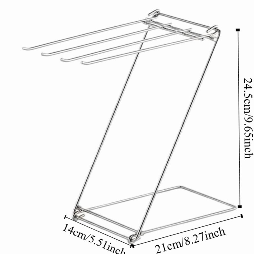 Foldable Design Kitchen Cloth Drying Rack 4 Rods Towel Storage Organizer Countertop