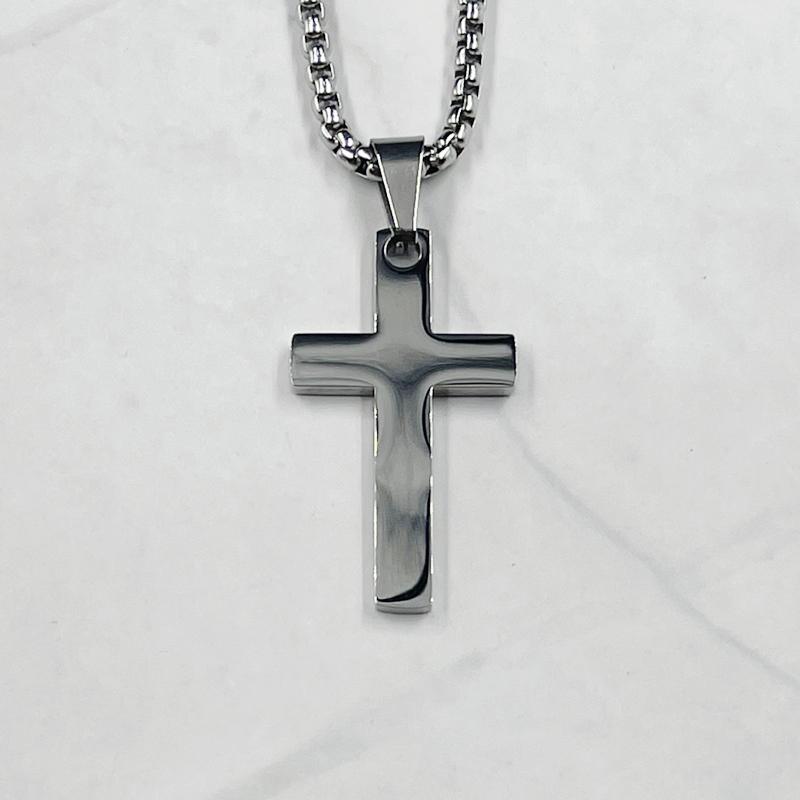 Simple Classic Fashion Double Sided Cross Antique Silver Gold Black Color Pendant Girl Necklaces Jewelry for Women