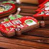 Foreign trade hot-selling new Christmas decorations creative hollow wooden pendants gifts light-up car small tree pendants